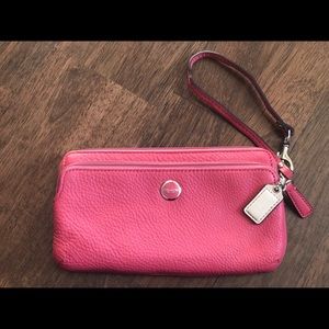 Coach | Pebble Leather Double Zip Wristlet Wallet